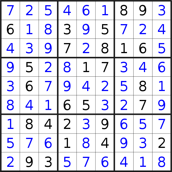 Sudoku solution for puzzle published on Thursday, 10th of September 2020