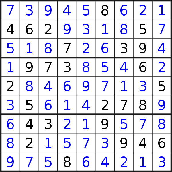 Sudoku solution for puzzle published on Monday, 14th of September 2020