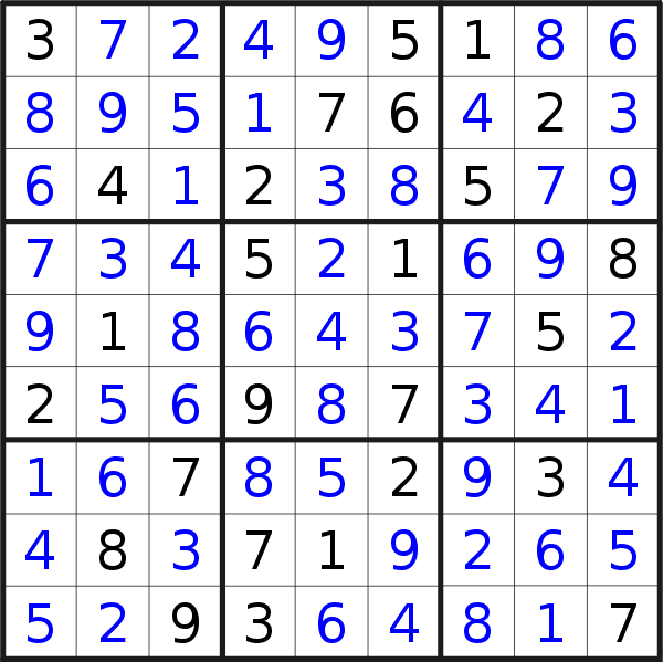 Sudoku solution for puzzle published on Tuesday, 15th of September 2020