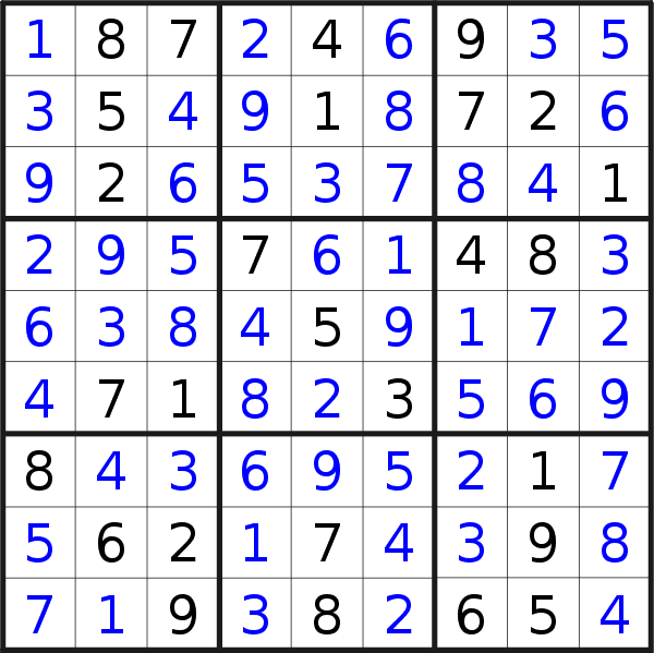 Sudoku solution for puzzle published on Thursday, 17th of September 2020