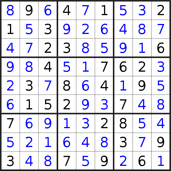 Sudoku solution for puzzle published on Friday, 18th of September 2020