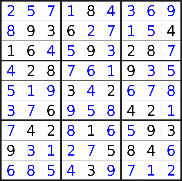 Sudoku solution for puzzle published on Thursday, 24th of September 2020