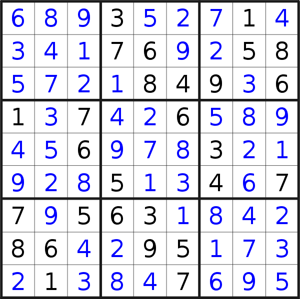 Sudoku solution for puzzle published on Saturday, 26th of September 2020