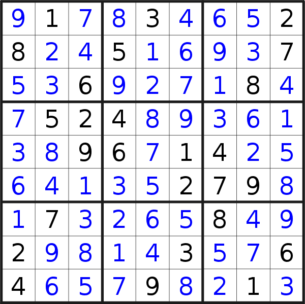 Sudoku solution for puzzle published on Wednesday, 30th of September 2020