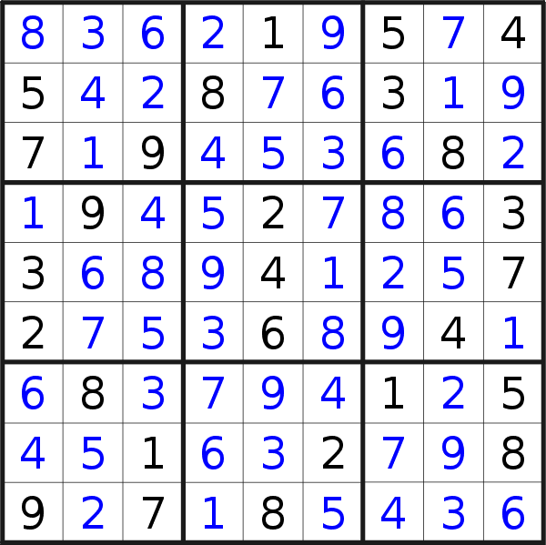 Sudoku solution for puzzle published on Friday, 2nd of October 2020