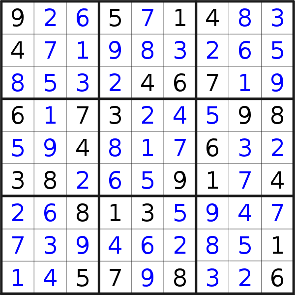 Sudoku solution for puzzle published on Sunday, 4th of October 2020