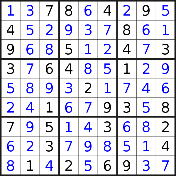 Sudoku solution for puzzle published on Tuesday, 6th of October 2020