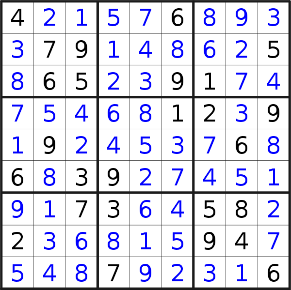 Sudoku solution for puzzle published on Tuesday, 13th of October 2020