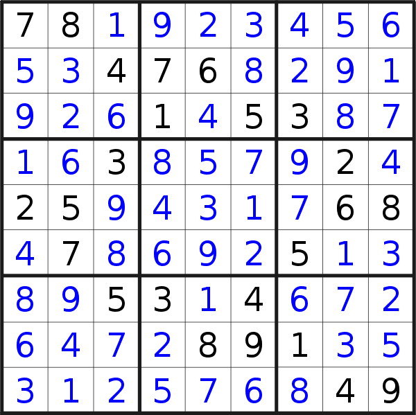 Sudoku solution for puzzle published on Tuesday, 27th of October 2020