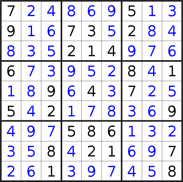 Sudoku solution for puzzle published on Friday, 30th of October 2020