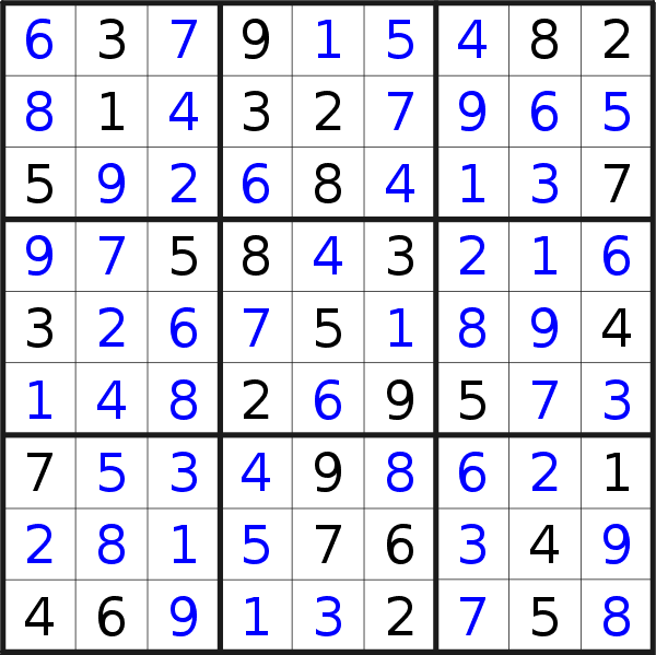 Sudoku solution for puzzle published on Saturday, 31st of October 2020