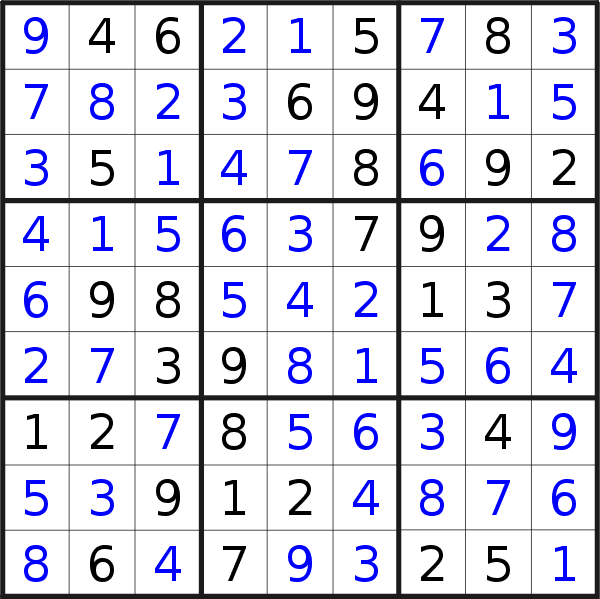 Sudoku solution for puzzle published on Monday, 2nd of November 2020