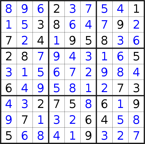Sudoku solution for puzzle published on Tuesday, 3rd of November 2020