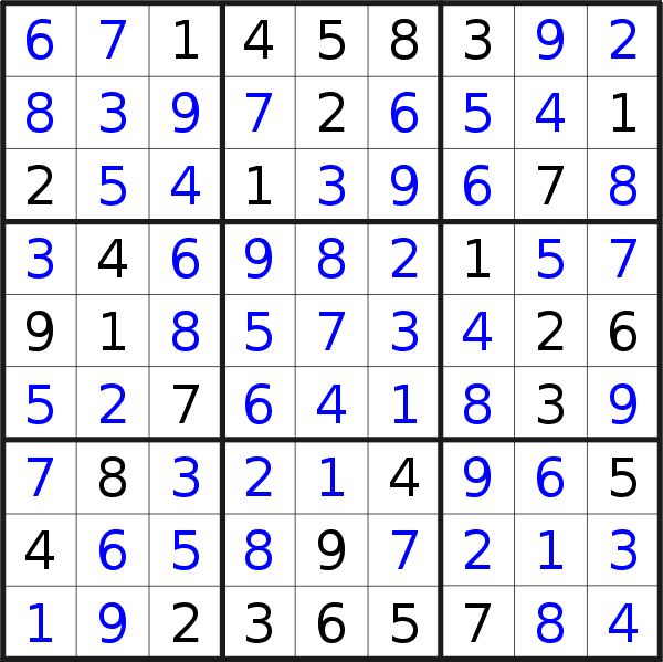 Sudoku solution for puzzle published on Tuesday, 10th of November 2020