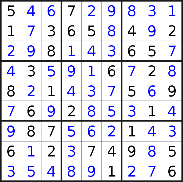 Sudoku solution for puzzle published on Wednesday, 11th of November 2020