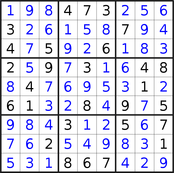 Sudoku solution for puzzle published on Thursday, 12th of November 2020