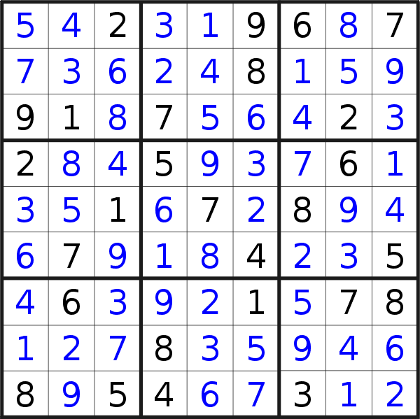 Sudoku solution for puzzle published on Saturday, 14th of November 2020