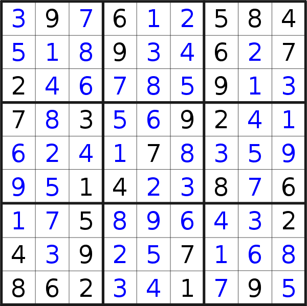 Sudoku solution for puzzle published on Tuesday, 24th of November 2020