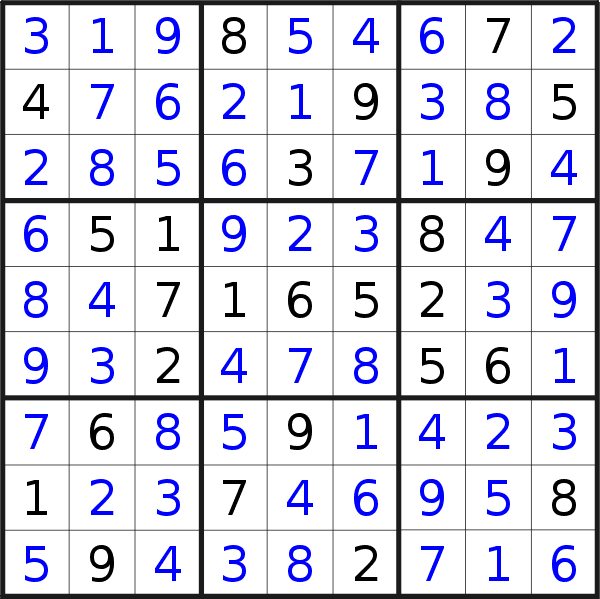 Sudoku solution for puzzle published on Thursday, 26th of November 2020