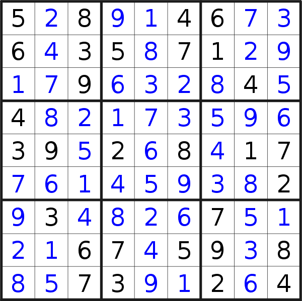 Sudoku solution for puzzle published on Monday, 30th of November 2020