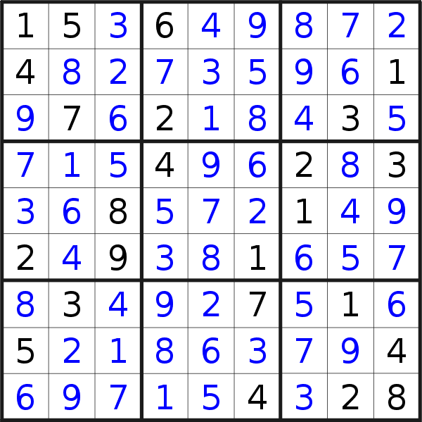 Sudoku solution for puzzle published on Friday, 4th of December 2020