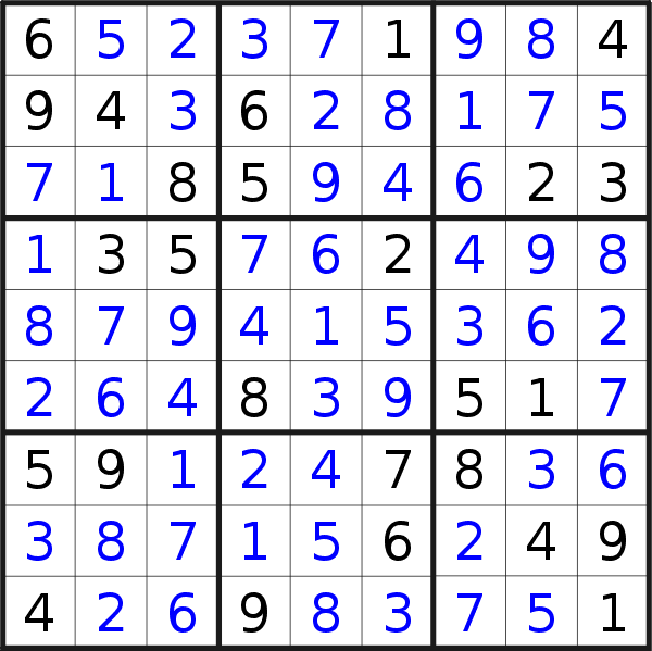 Sudoku solution for puzzle published on Saturday, 5th of December 2020