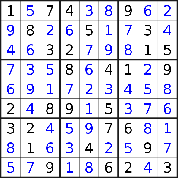 Sudoku solution for puzzle published on Wednesday, 9th of December 2020