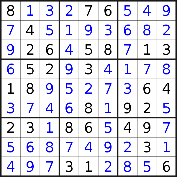 Sudoku solution for puzzle published on Friday, 11th of December 2020