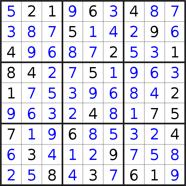 Sudoku solution for puzzle published on Sunday, 13th of December 2020