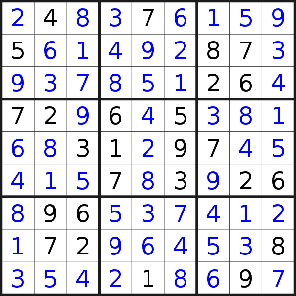 Sudoku solution for puzzle published on Tuesday, 15th of December 2020