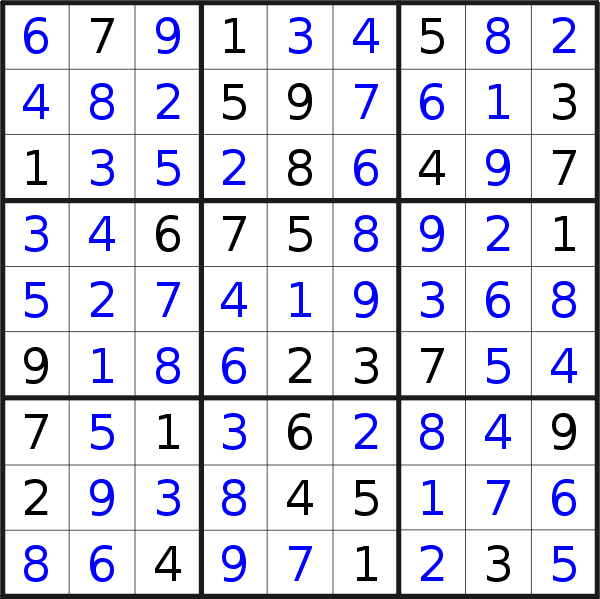 Sudoku solution for puzzle published on Wednesday, 16th of December 2020