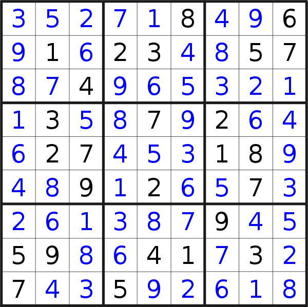 Sudoku solution for puzzle published on Wednesday, 23rd of December 2020