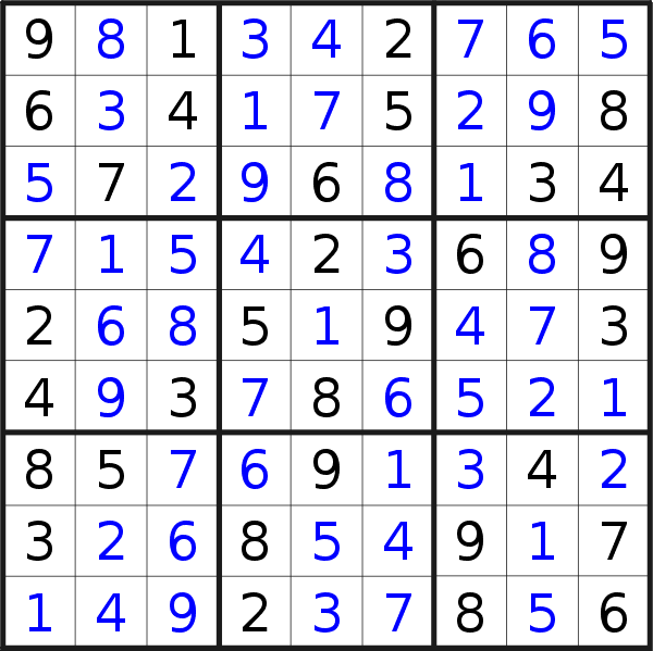Sudoku solution for puzzle published on Thursday, 24th of December 2020