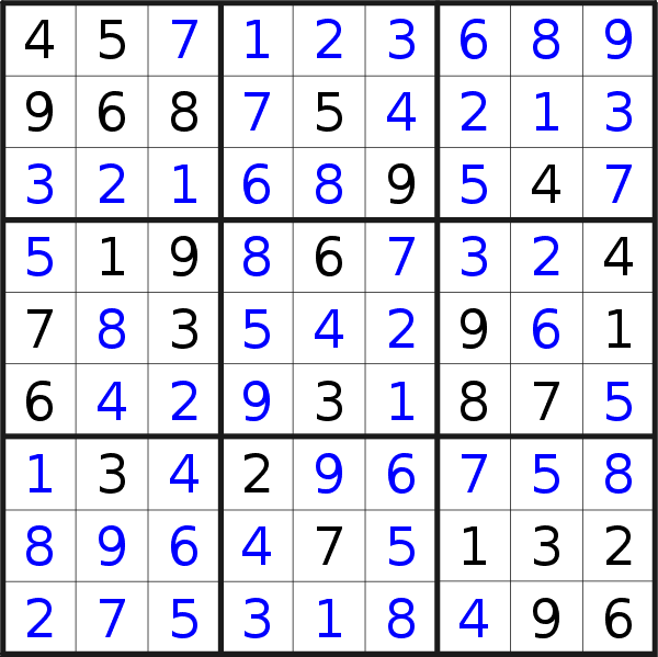 Sudoku solution for puzzle published on Saturday, 26th of December 2020
