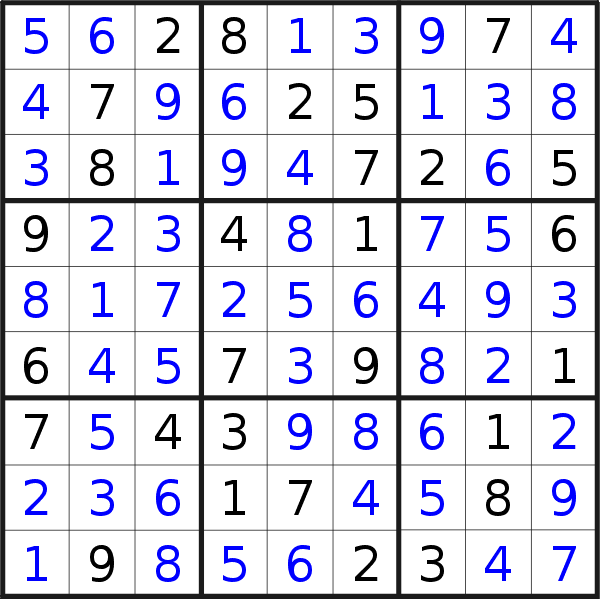 Sudoku solution for puzzle published on Wednesday, 30th of December 2020