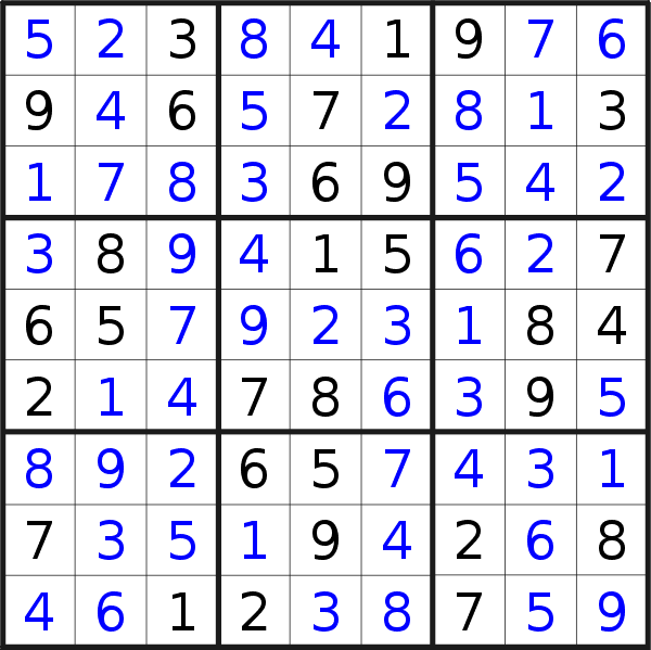 Sudoku solution for puzzle published on Thursday, 31st of December 2020