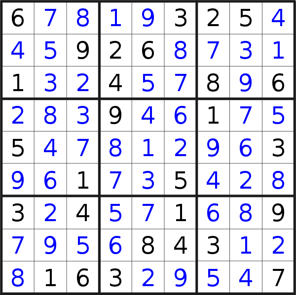 Sudoku solution for puzzle published on Saturday, 2nd of January 2021