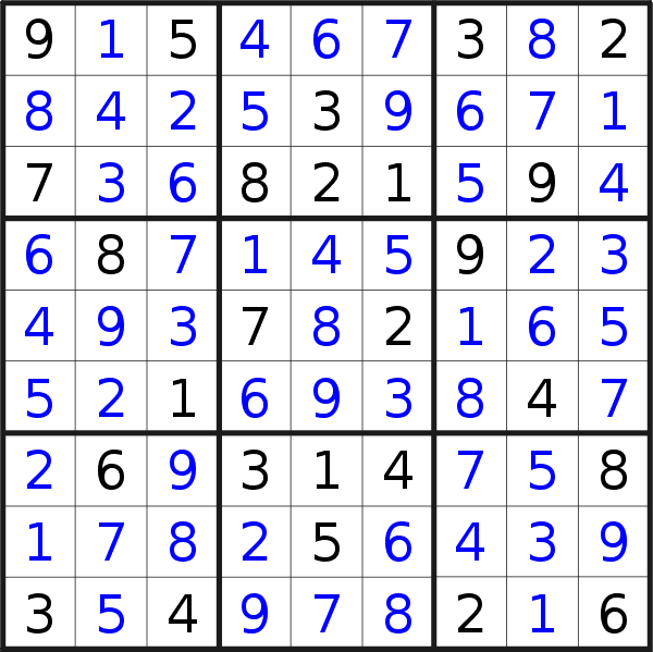 Sudoku solution for puzzle published on Tuesday, 12th of January 2021