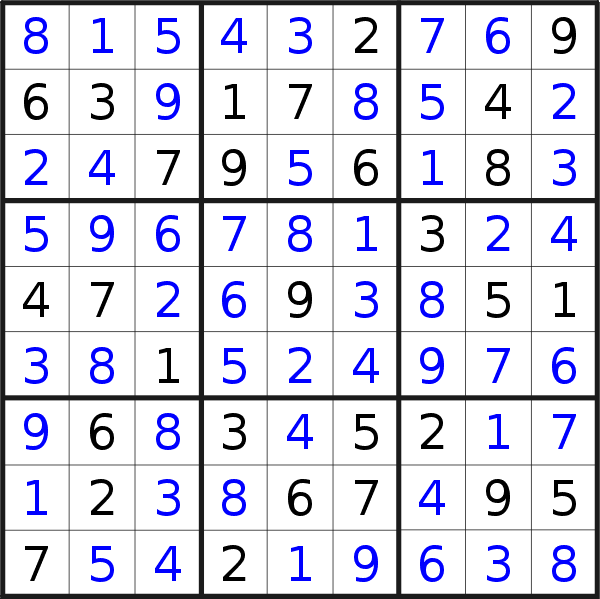 Sudoku solution for puzzle published on Wednesday, 13th of January 2021