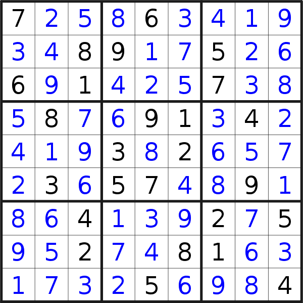 Sudoku solution for puzzle published on Thursday, 14th of January 2021