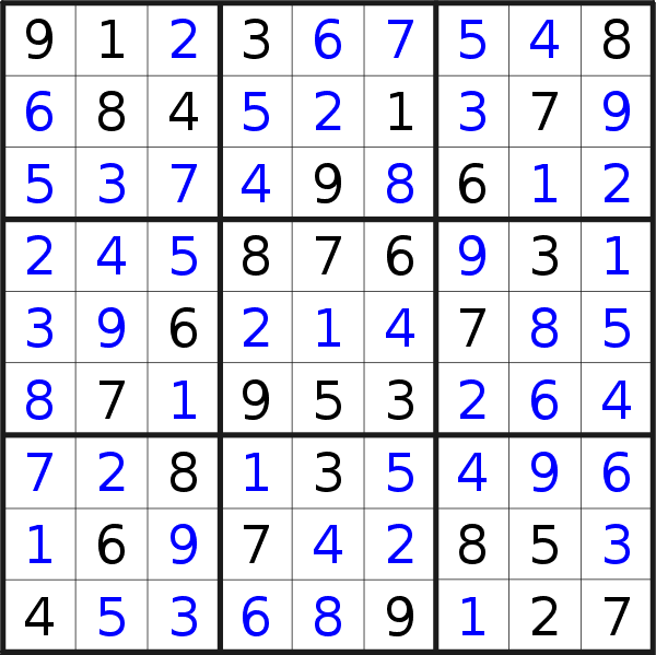 Sudoku solution for puzzle published on Sunday, 17th of January 2021