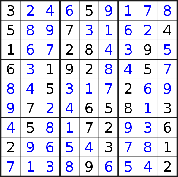 Sudoku solution for puzzle published on Thursday, 21st of January 2021