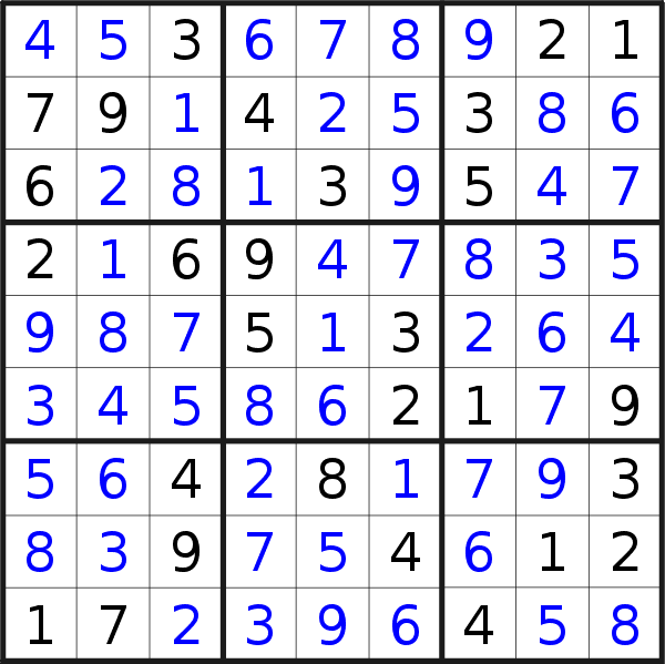 Sudoku solution for puzzle published on Friday, 5th of February 2021