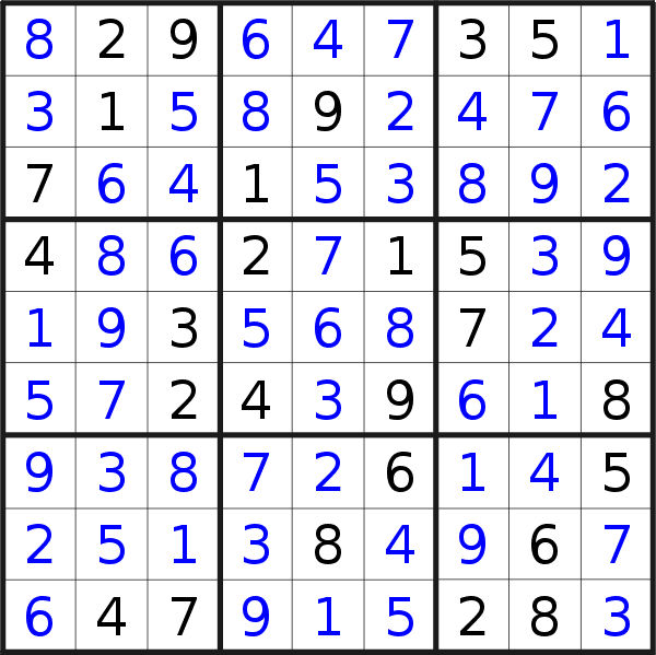 Soluzione del sudoku pubblicato martedì  2 marzo 2021