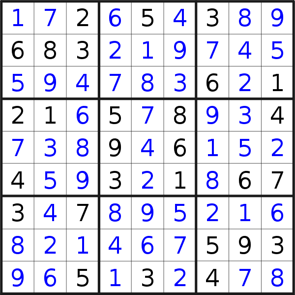 Sudoku solution for puzzle published on Thursday, 4th of March 2021