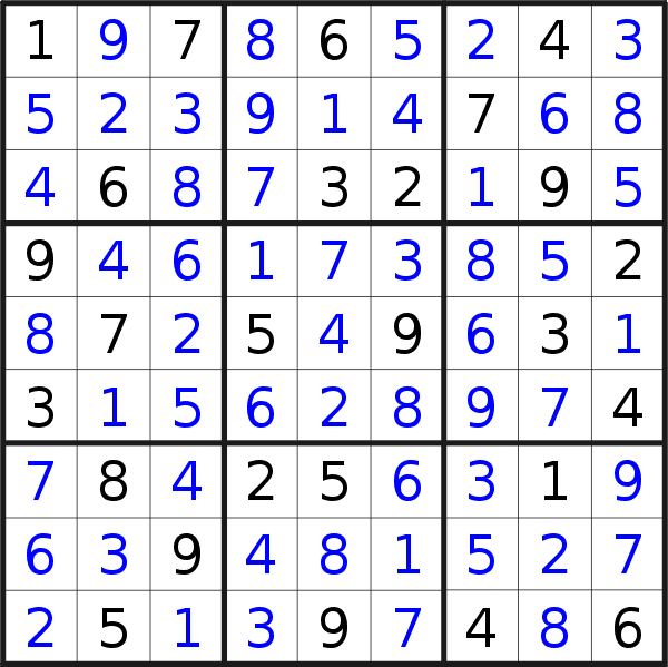 Sudoku solution for puzzle published on Saturday, 6th of March 2021