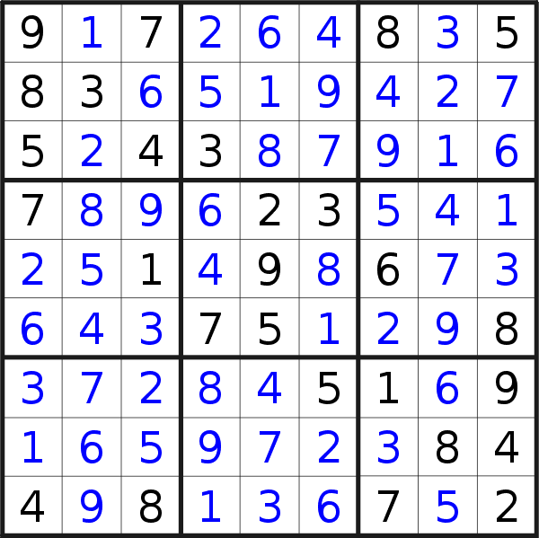 Sudoku solution for puzzle published on Saturday, 13th of March 2021