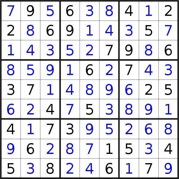 Sudoku solution for puzzle published on Thursday, 25th of March 2021