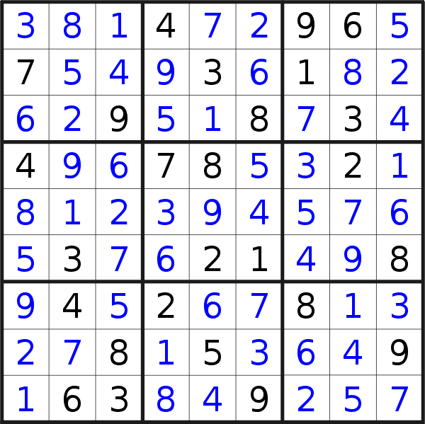 Sudoku solution for puzzle published on Tuesday, 30th of March 2021