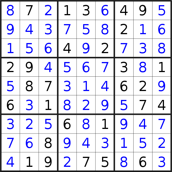 Sudoku solution for puzzle published on Wednesday, 31st of March 2021